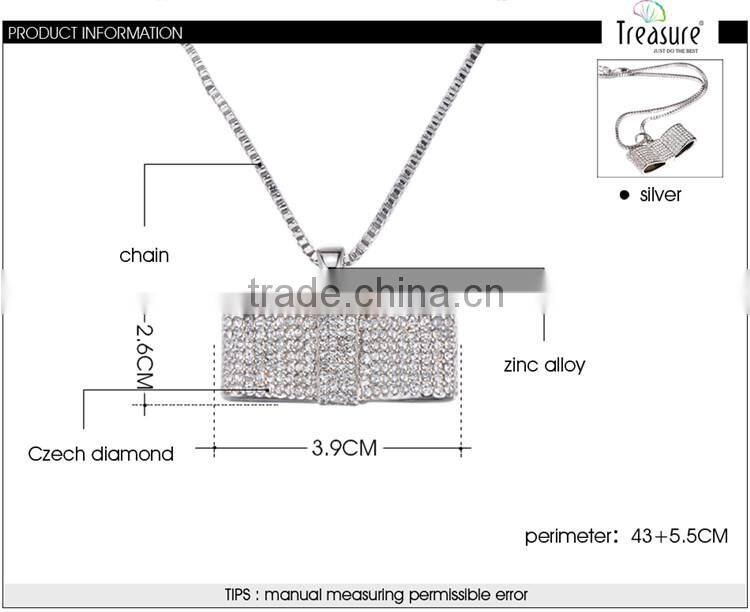 Foreign trade big-name fashion jewelry temperament full of diamond alloy necklace silver necklace wholesale European and America