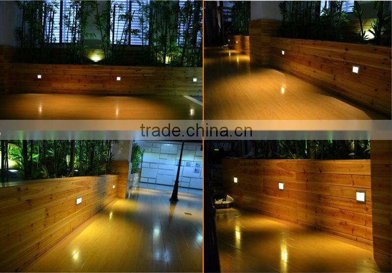 silver 3w led step light recessed stairs