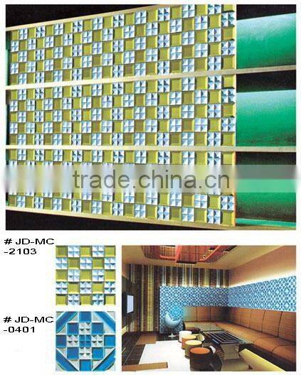 Golden mirror glass mosaic for TV wall from China factory with many colours
