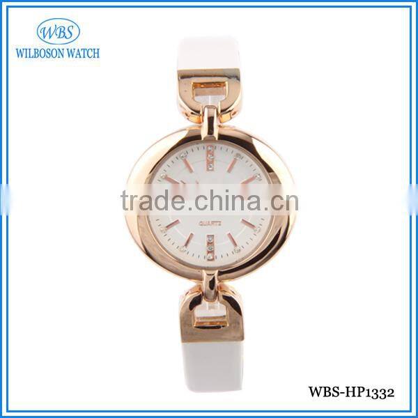 Custom leather bracelet oval face watch