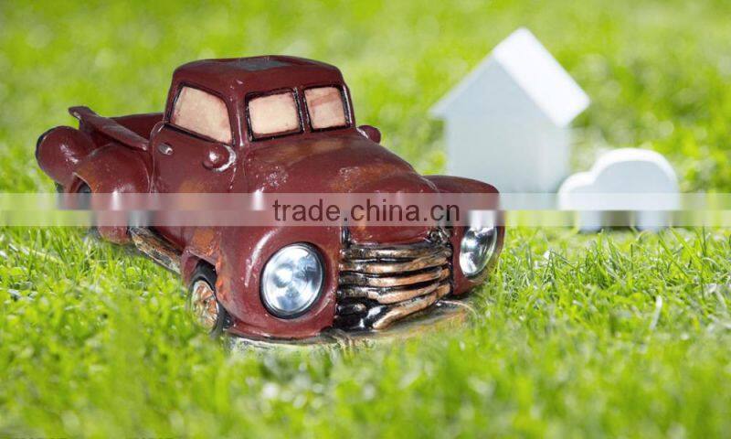 Resin Solar Vintage Pick-Up Truck Garden And Path Light