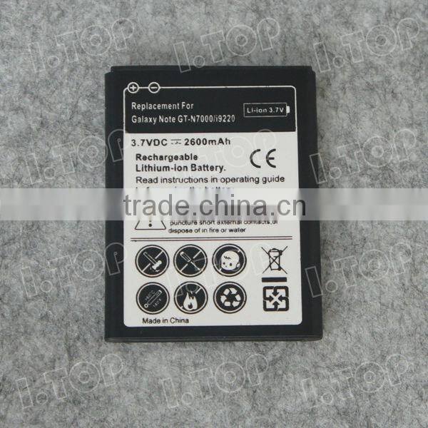 For Samsung Galaxy Note1 I9220 battery,3.7V 2600mAh, Made in china