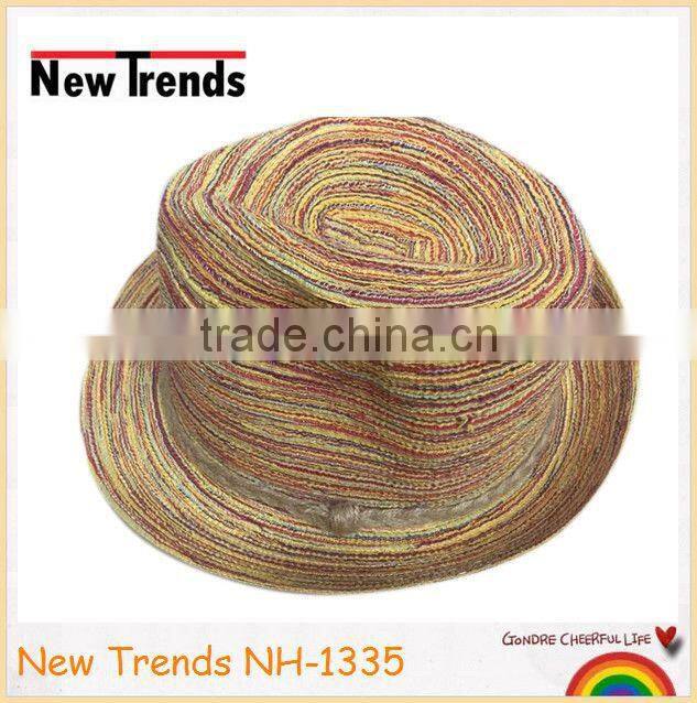 Brown paper straw bucket hats for unisex