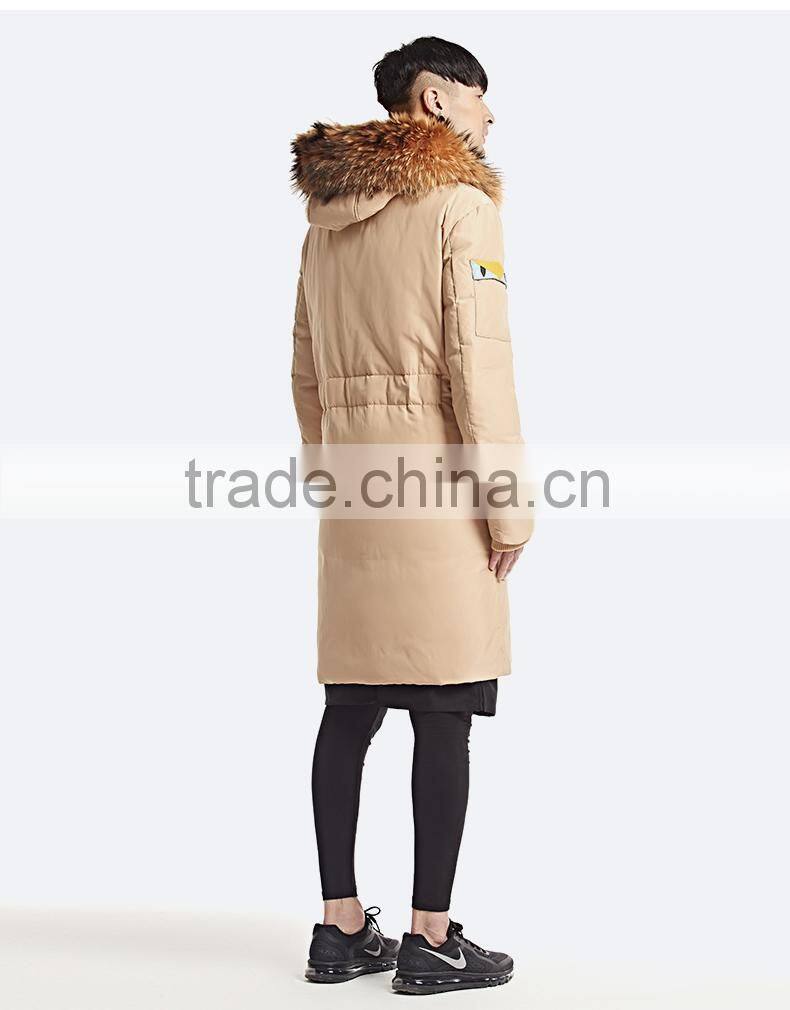 wholesale mens black yellow winter goose down jacket