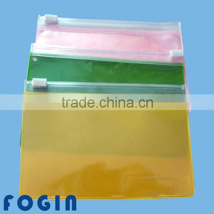 2014 customized printed pvc flat bag with zipper