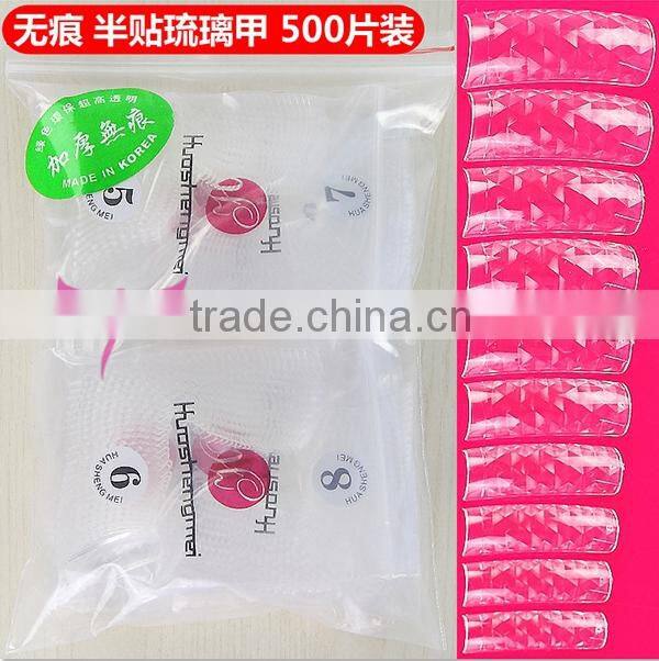 Colored glaze artificial nal tips for nail art 2015 new wholesale