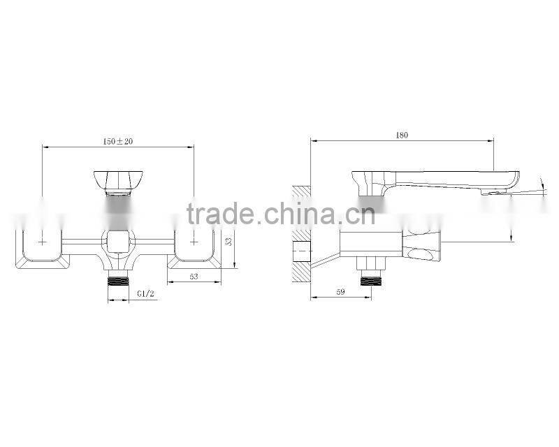 2016 Wall Mounted Double Handle Hot and Cold Shower Faucet 76 3101