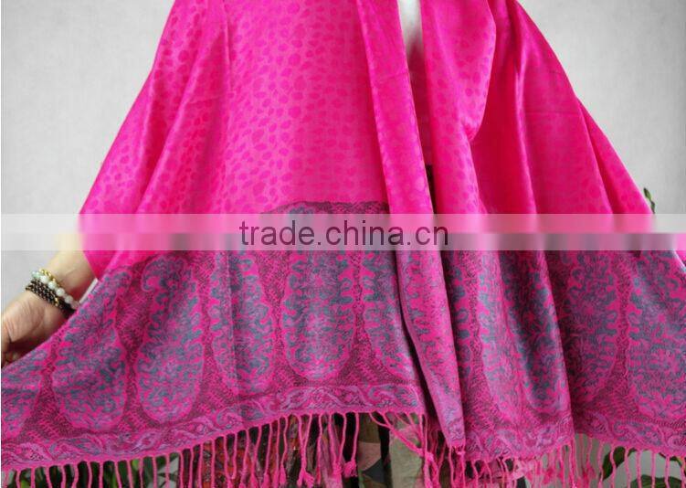 balck and red color tartan plaid indian wool shawl