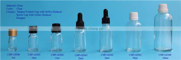 Latest design hot sale essential oil bottle with reducer plug glass bottle