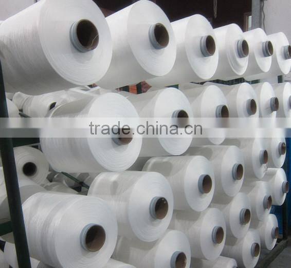hangzhou supplier dty 75D-450D polyester yarn semi-dull raw white
