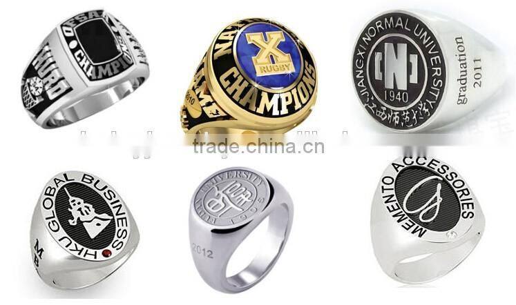 Cheap price factory direct custom gold plated 316l stainless steel devils championship ring