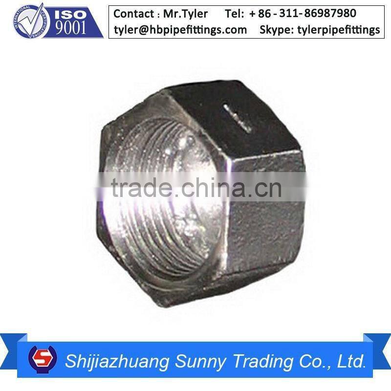 BSPT Malleable Iron GI Pipe Fitting Cap Round