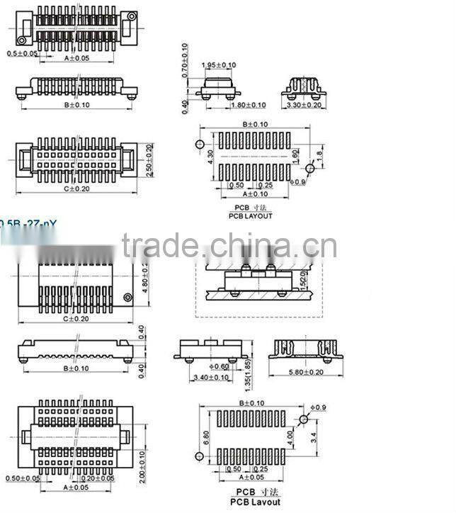 Direct manufacturer: 0.5mm board to board pcb connectors SMT