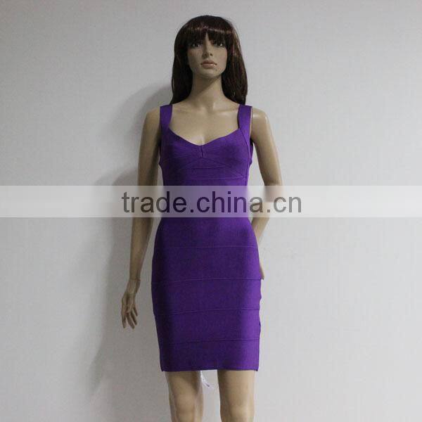 Cheap purple sexy spaghetti strap backless night dress for women