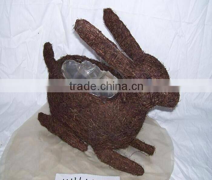 Decrative handmade plant fiber animal shape garden planter