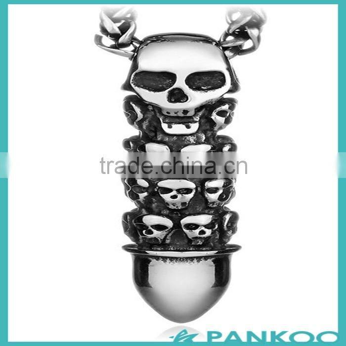 wholesale Retro Skull warhead Titanium steel pendant