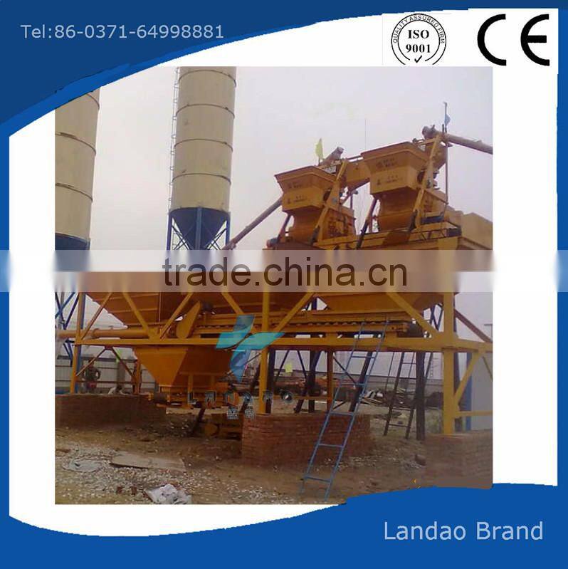 Reliable mini compact 35m3/h concrete batching plant with bucket loading
