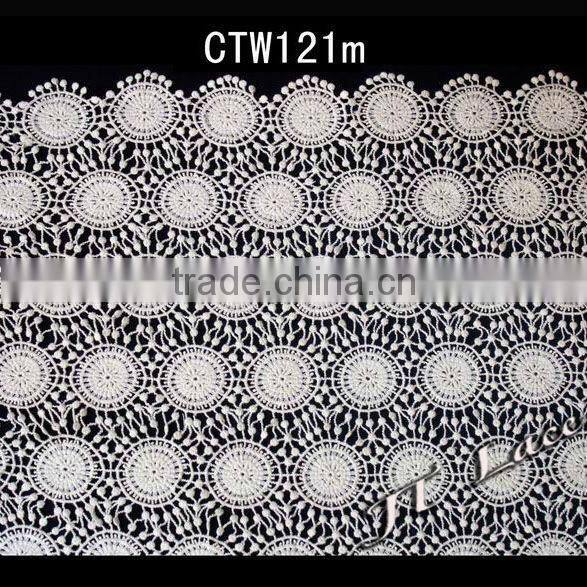 Embroidery lace curtain fabric/ decorate laceCTW121m