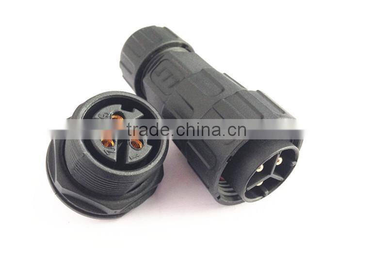 TUV UL Approved LLT 3 pole female panel mounted waterproof cable connector