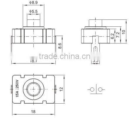 Flashlight button switch / tail switch / Central switch / self-locking key switch / ON-OFFswitch