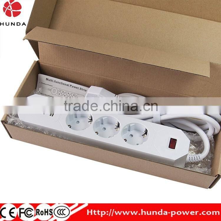 3-Outlet Travel Charger Power Strip with 3.4A Max 3 USB Ports, 1.8M Power Cord for smartphone