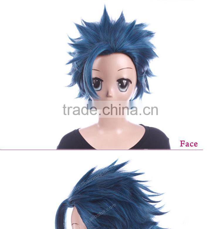 Special price japanese blue cosplay short men cosplay wig