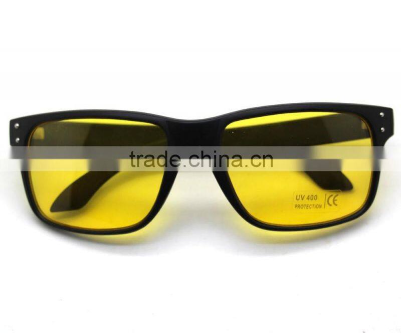 hot new black frame yellow lens night safety Sports Sunglasses