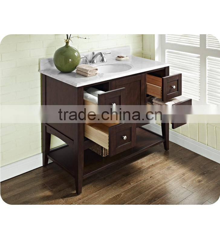 Dark cherry 24" solid wood tiny house bathroom vanity made in china