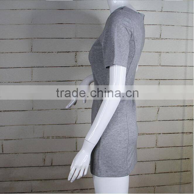 fashion elegant gray short sleeve round neck sexy western gowns ladies dresses from china supplier on alibaba