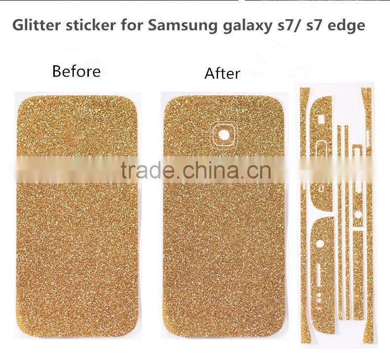 Bling bling glitter sticker cover case for samsung galaxy s7 edge, s7 edge diamonds case