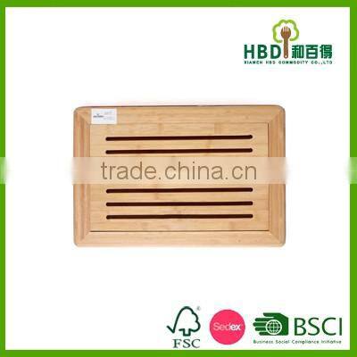 High quality wood bamboo bread cutting board, bamboo bread board