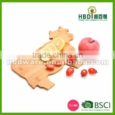 2016 cheap animal shaped wood cutting board, custom animal shaped bamboo kitchen cutting board wholesale