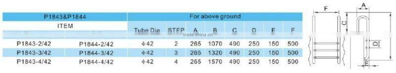 Commercial Stainless Steel Pool Ladder with Plastic Stairs & Safety Handrail P1843 3 steps safety wide step ladders with handrai