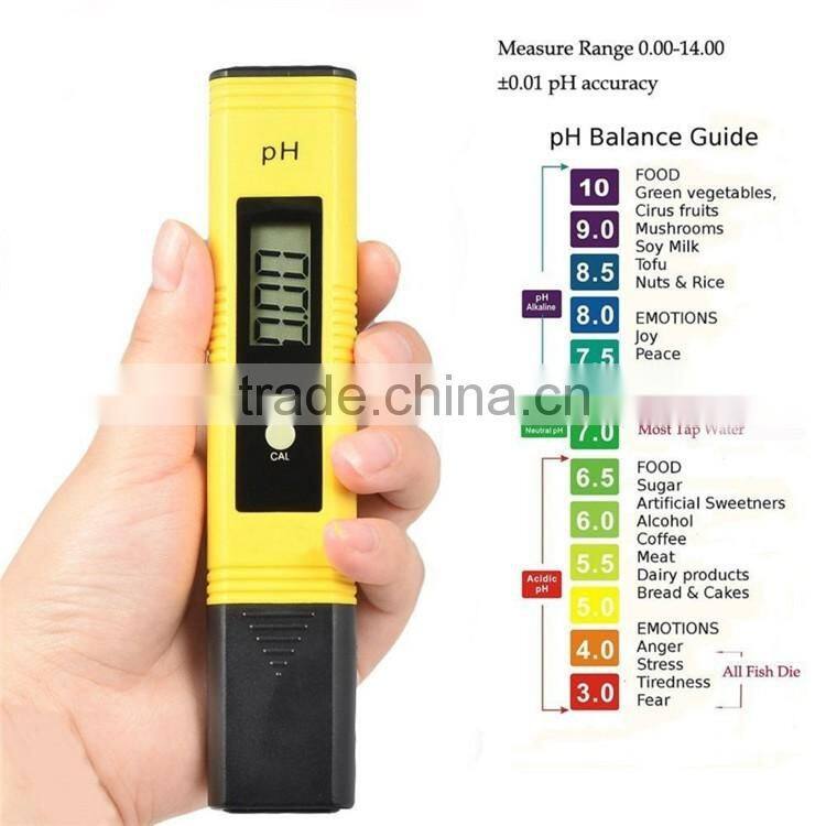 2016 New Protable LCD Digital mini PH Meter Pen of Tester accuracy 0.01 Aquarium Pool Water Wine Urine automatic calibration