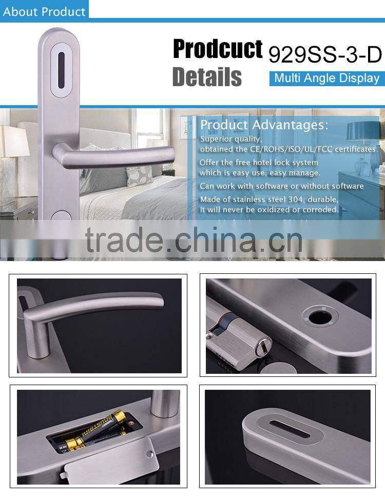 fireproof digital hotel lock with European mortise