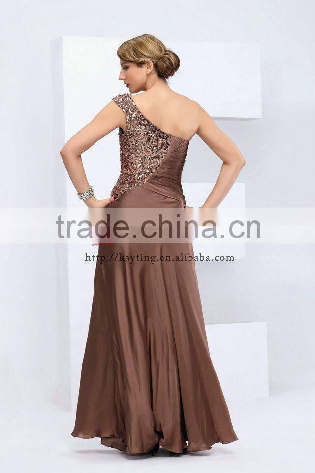 Fashion design sequins one shoulder long evening dress party dress for women