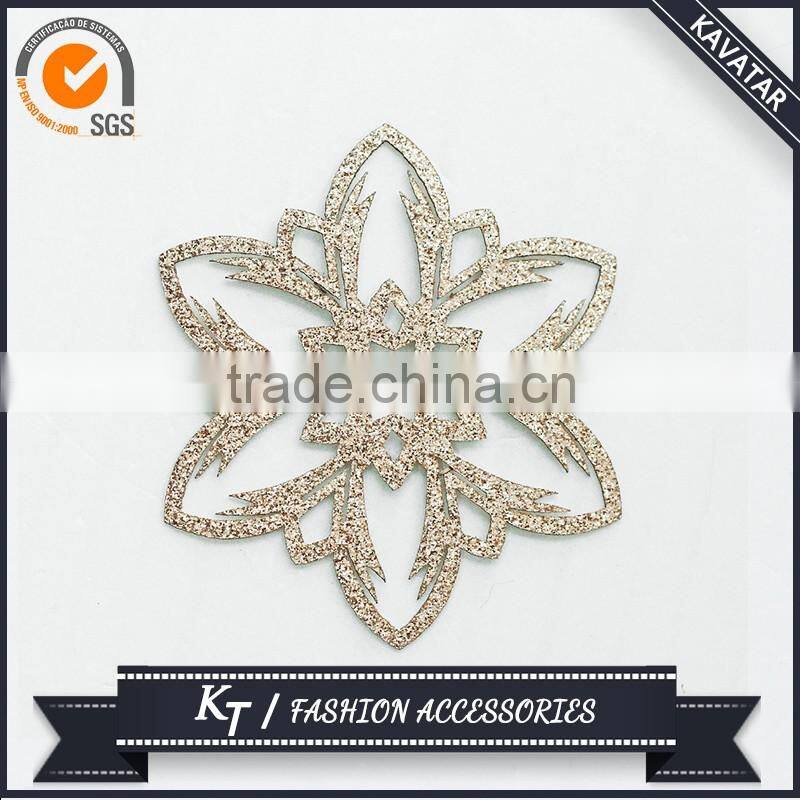 Malaysia Glitter motif iron-on transfer / gold glitter iron on laser cut patch