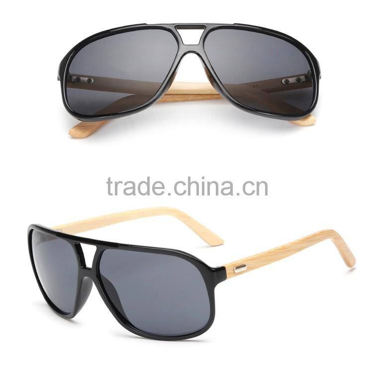 free sample 2016 newest vintage bamboo sunglasses with colorful lenses