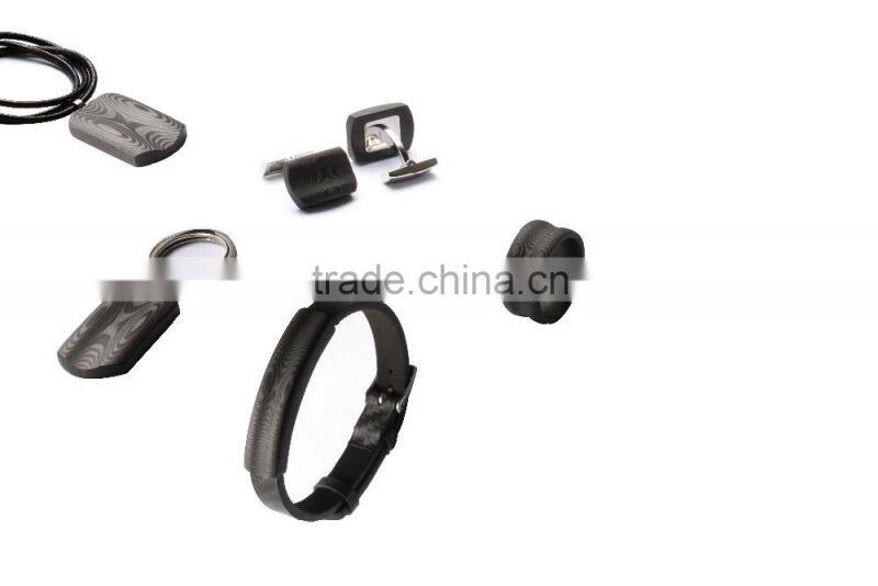 Popular jewellery set carbon fiber stainless steel jewelry for men