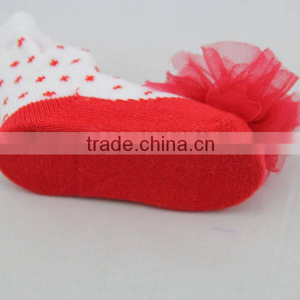 GSB-115 Hot sale fashion cotton plain lace flower design baby socks 2015