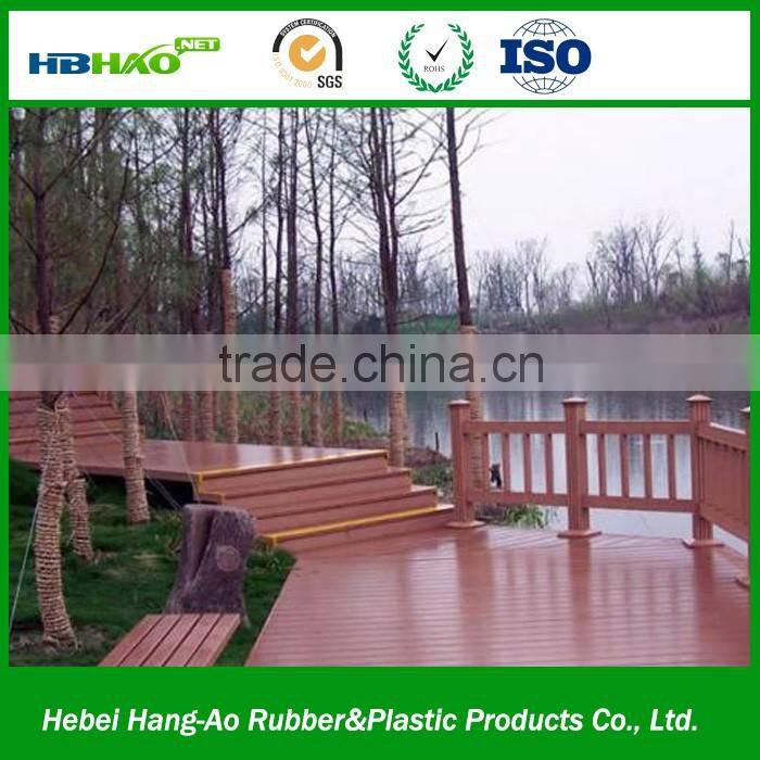 extruded plastic composite decking with PE material outdoor solid WPC deck