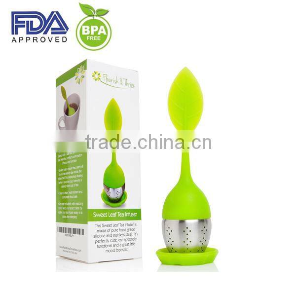 Leaf Tea Infuser Silicone Bottle With Tea Strainer
