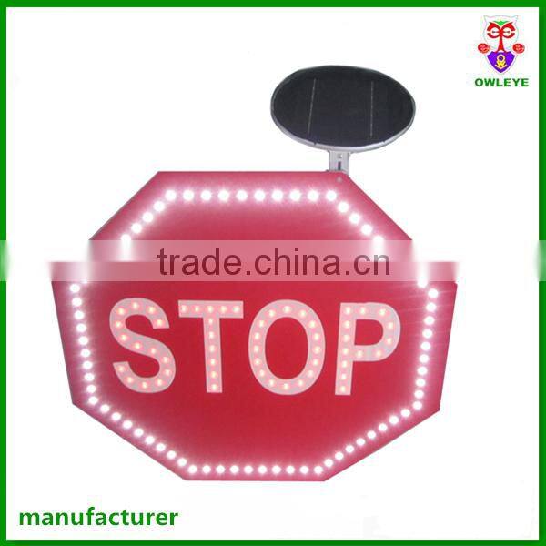 Solar Stop Signal Sign/Electronic Traffic Light /Solar Flashing Warning Light Sign