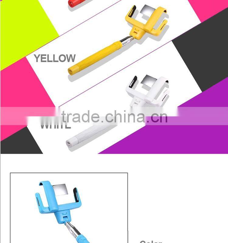 2015 wholesale camera bluetooth monopod selfie stick with mirror