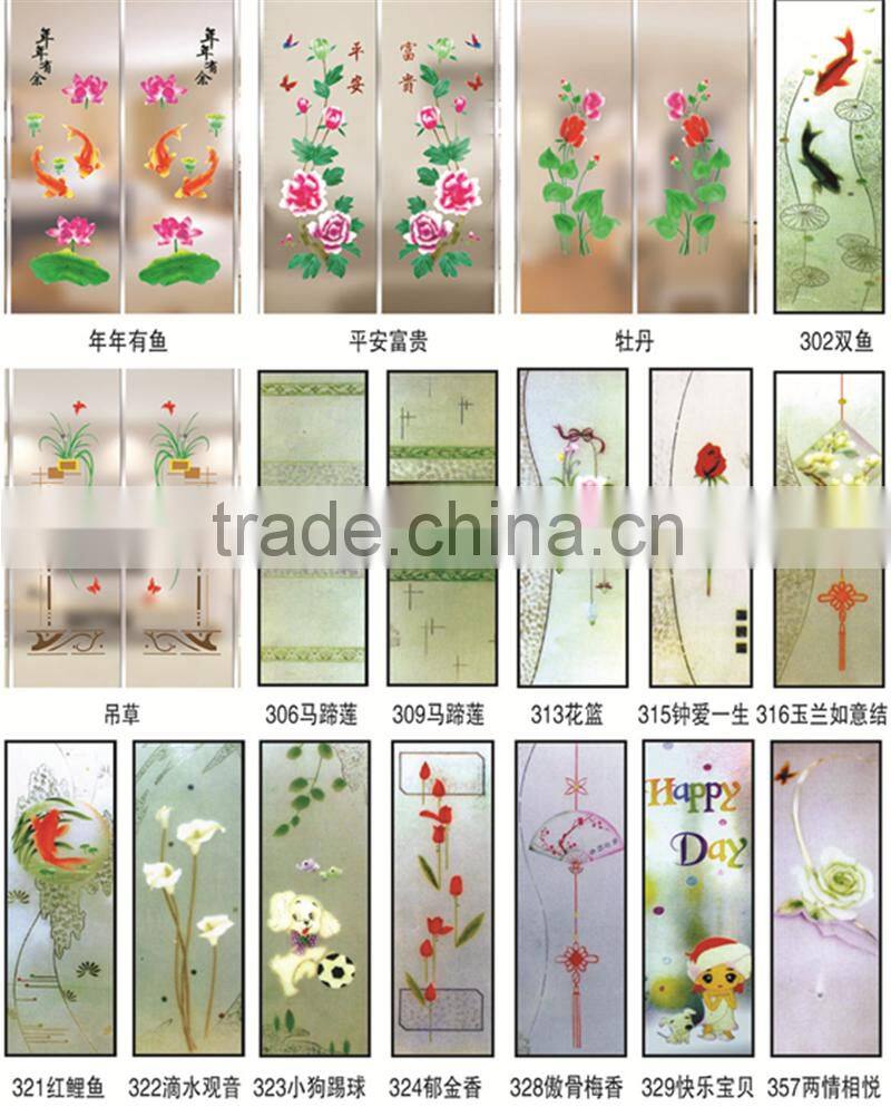 Top quality interior frosted art doors glass