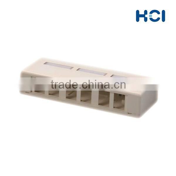 6 Ports Multimedia Mount Box with label for A/V Connecter