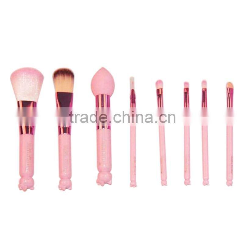 8pcs pink professional private label hello kitty makeup brush set brushes of hello kitty