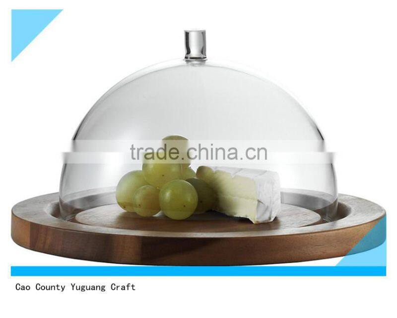 eco-friendly antique round wooden cheese plate