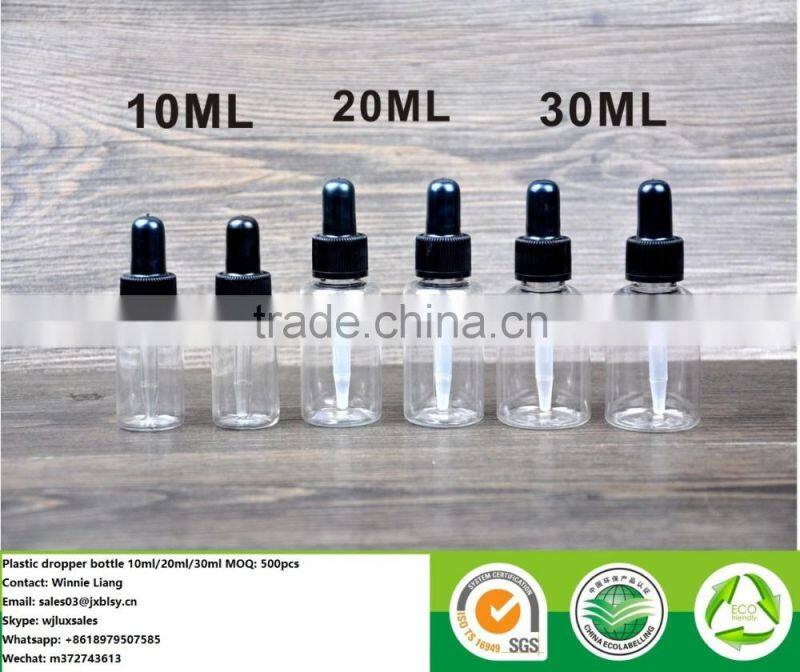 Plastic dropper bottle essential oil bottle 10ml 20ml 30ml for wholesales