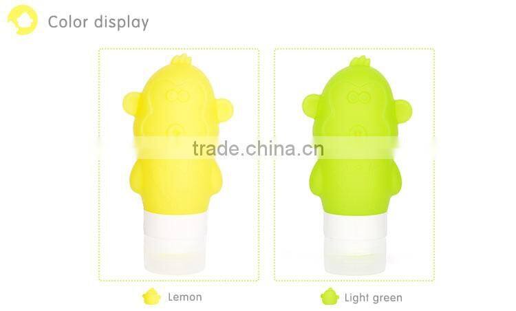 Most popular lovely monkry squeezable silicone travel bottle
